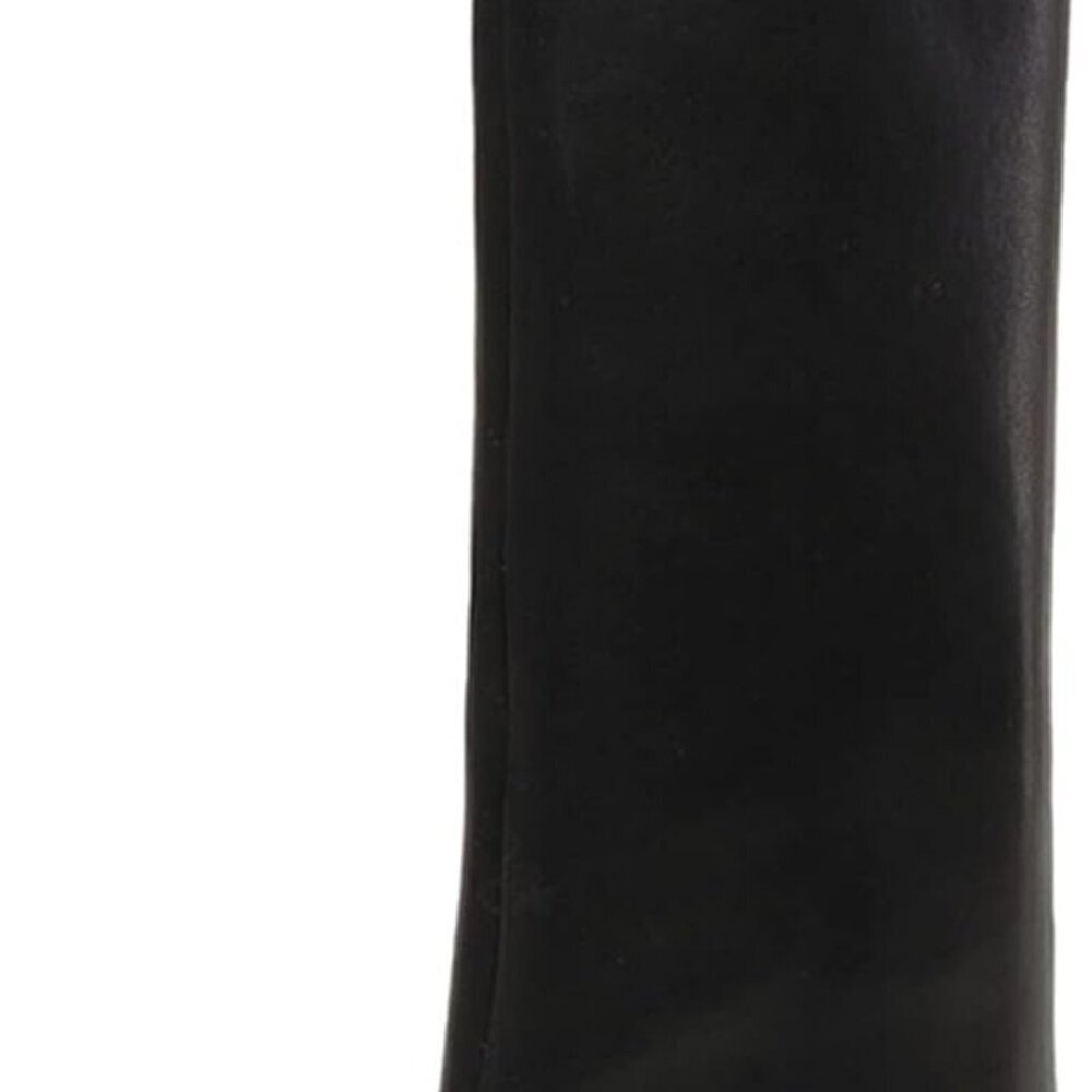 Women's Leather Knee High Boots Fold Over Square Toe Slip On Tall Dress